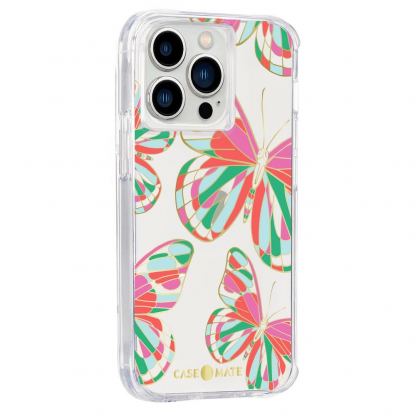 CaseMate Tough Print Case - дизайнерски кейс с висока защита за iPhone 13 Pro (розов) 5