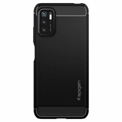 Spigen Rugged Armor Case - тънък качествен силиконов (TPU) калъф за Xiaomi RedMi Note 10 5G, Poco M3 Pro 5G (черен) 2