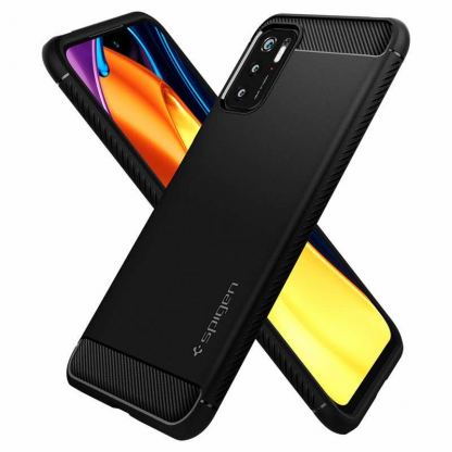 Spigen Rugged Armor Case - тънък качествен силиконов (TPU) калъф за Xiaomi RedMi Note 10 5G, Poco M3 Pro 5G (черен) 6