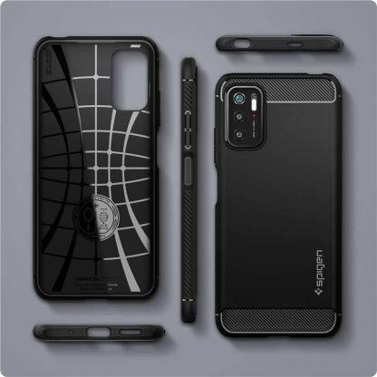 Spigen Rugged Armor Case - тънък качествен силиконов (TPU) калъф за Xiaomi RedMi Note 10 5G, Poco M3 Pro 5G (черен) 8