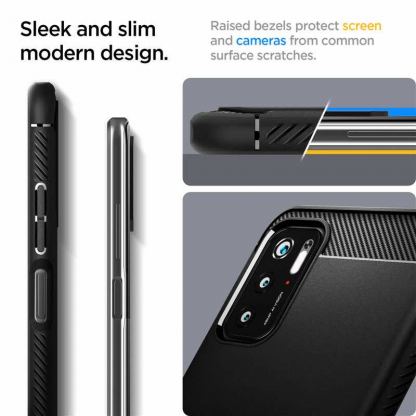 Spigen Rugged Armor Case - тънък качествен силиконов (TPU) калъф за Xiaomi RedMi Note 10 5G, Poco M3 Pro 5G (черен) 9