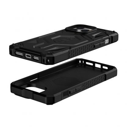 Urban Armor Gear Monarch Pro MagSafe Case - удароустойчив хибриден кейс с вграден магнитен конектор (MagSafe) за iPhone 13 Pro (черен-карбон) 5