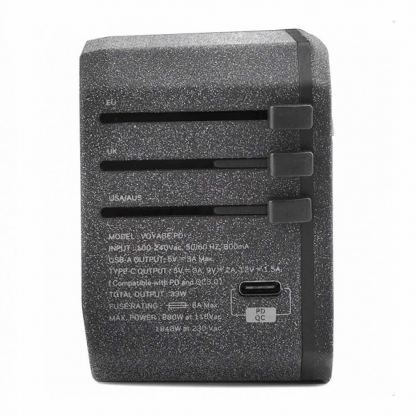 Uniq Voyage PD All in One World Travel Adapter 33W - захранване с един USB-C и два USB изхода и преходници за цял свят в едно устройство за мобилни устройства (сив) 2