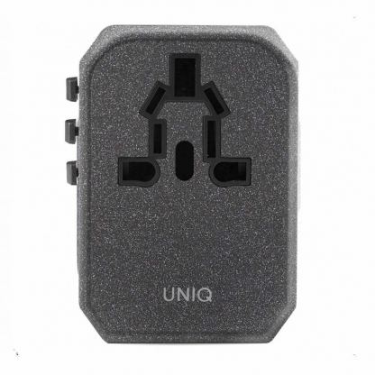 Uniq Voyage PD All in One World Travel Adapter 33W - захранване с един USB-C и два USB изхода и преходници за цял свят в едно устройство за мобилни устройства (сив) 4