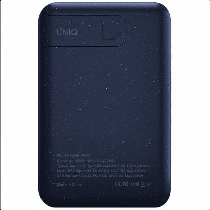Uniq Hyde Powerbank Quick Charge, PD 18W 10000mAh - преносима външна батерия с USB-C порт, USB-A изход и технология за бързо зареждане (син) 4