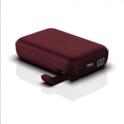 Uniq Hyde Air Powerbank 18W Wireless Charger 10000mAh  - преносима външна батерия с USB-C порт, USB-A изход и безжично зареждане (червен) 4