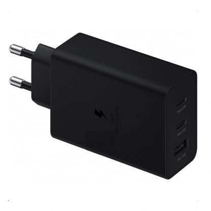 Samsung Power Adapter Trio 65W Wall Charger EP-T6530NB - захранване за ел. мрежа за лаптопи, смартфони и таблети с USB-A и 2xUSB-C изходи с технология за бързо зареждане (черен) (ритейл опаковка) 4