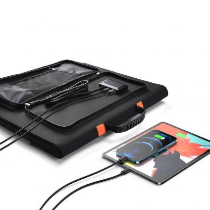 Choetech Foldable Photovoltaic Solar Panel Quick Charge PD 120W - сгъваем соларен панел зареждащ директно вашето устройство от слънцето с DC порт, двва 2xUSB-A и USB-C портове (черен) 5