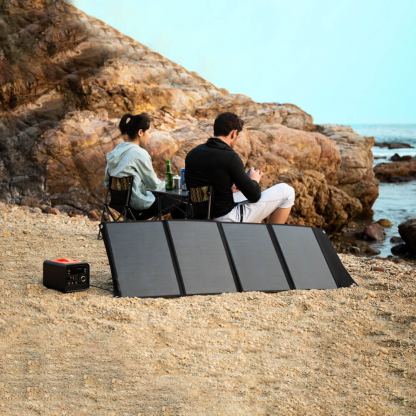 Choetech Foldable Photovoltaic Solar Panel Quick Charge PD 120W - сгъваем соларен панел зареждащ директно вашето устройство от слънцето с DC порт, двва 2xUSB-A и USB-C портове (черен) 7