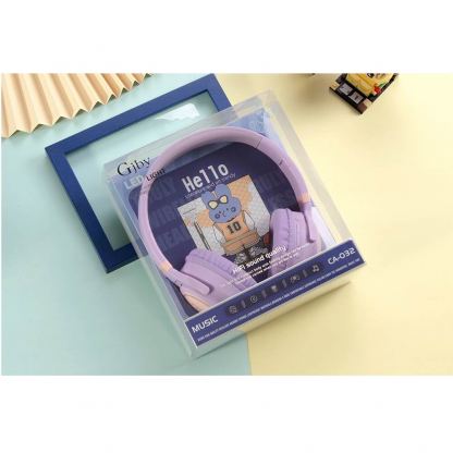 Gjby CA-032 BT Kids Wireless On-Ear Headphones - безжични блутут слушалки, подходящи за деца (лилав) 8