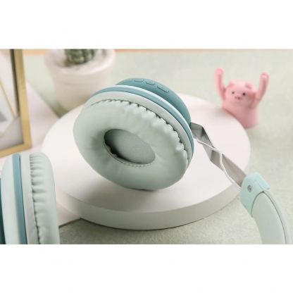 Gjby CA-030 Dinosaur BT Wireless On-Ear Headphones - безжични блутут слушалки, подходящи за деца (светлосин) 2