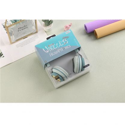 Gjby CA-030 Dinosaur BT Wireless On-Ear Headphones - безжични блутут слушалки, подходящи за деца (светлосин) 5