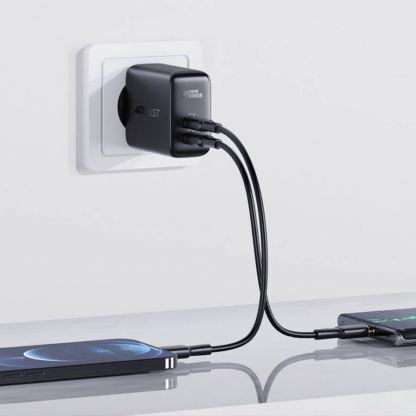 Acefast Dual Fast 40W Charger A9 - захранване за ел. мрежа смартфони и таблети с 2xUSB-C изхода и с технология за бързо зареждане (бял) 4