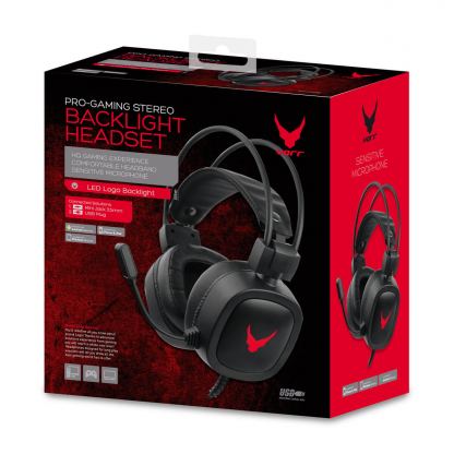 Varr Over-Ear Gaming Headset VH6020B - геймърски слушалки с микрофон и LED подсветка (черен) 2