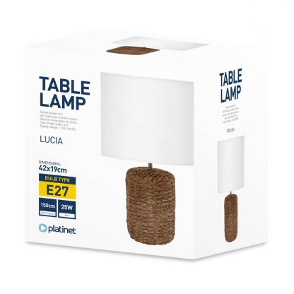 Platinet Table Rattan Lamp St.Lucia, 25W - настолна LED лампа (бял)  2