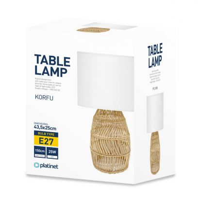 Platinet Table Rattan Lamp Korfu, 25W - настолна LED лампа (бял)  2