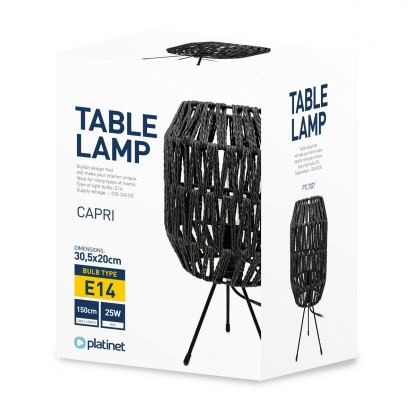 Platinet Table Rattan Lamp Capri 25W - настолна LED лампа (тъмнокафяв)  2