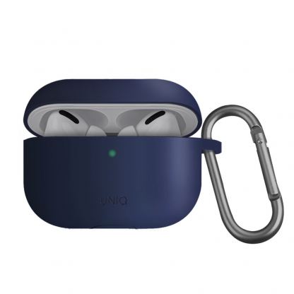 Uniq Vencer Silicone Hang Case - силиконов (TPU) калъф и силиконово въженце за Apple AirPods Pro (син) 5