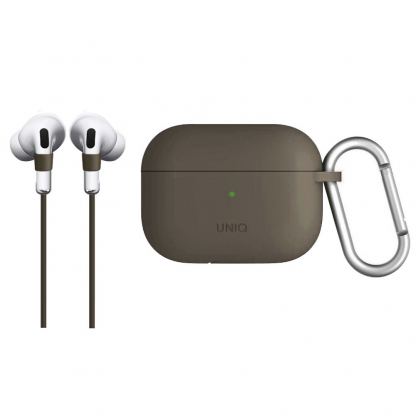 Uniq Vencer Silicone Hang Case - силиконов (TPU) калъф и силиконово въженце за Apple AirPods Pro (бежов) 7