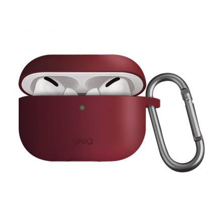Uniq Vencer Silicone Hang Case - силиконов (TPU) калъф и силиконово въженце за Apple AirPods Pro (червен) 5
