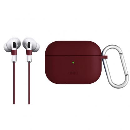 Uniq Vencer Silicone Hang Case - силиконов (TPU) калъф и силиконово въженце за Apple AirPods Pro (червен) 7