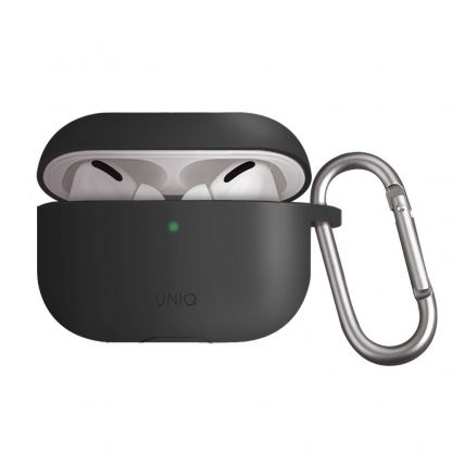 Uniq Vencer Silicone Hang Case - силиконов (TPU) калъф и силиконово въженце за Apple AirPods Pro (черен) 2