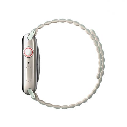 Uniq Revix Silicone Magnetic Strap - двулицевва магнитна силиконова каишка за Apple Watch 42мм, 44мм, 45мм (зелен-бежов) 4