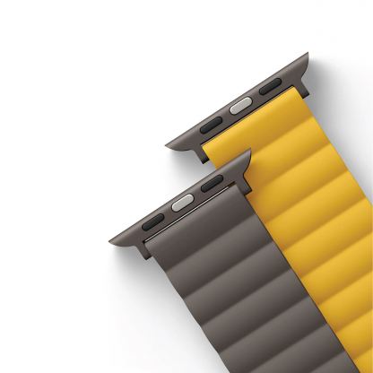 Uniq Revix Silicone Magnetic Strap - двулицевва магнитна силиконова каишка за Apple Watch 42мм, 44мм, 45мм (жълт-кафяв) 6