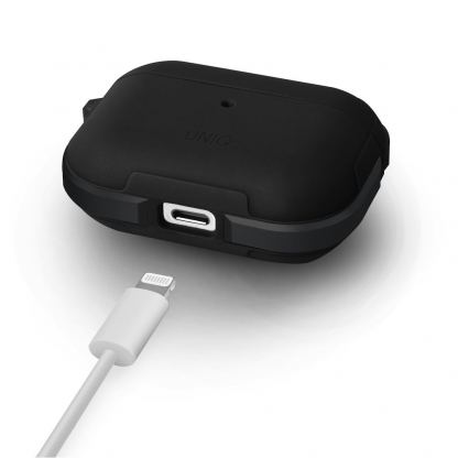 Uniq AirPods Pro Valencia Rugged Case - хибриден удароустойчив кейс с карабинер за Apple Airpods Pro (черен) 2