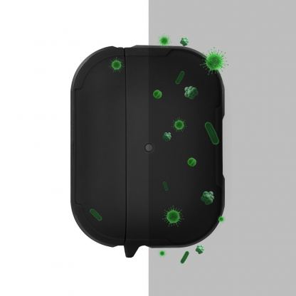 Uniq AirPods Pro Valencia Rugged Case - хибриден удароустойчив кейс с карабинер за Apple Airpods Pro (черен) 3