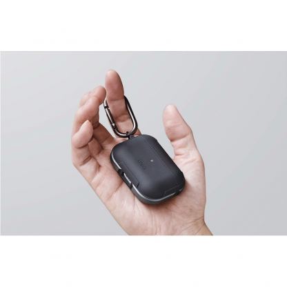 Uniq AirPods Pro Valencia Rugged Case - хибриден удароустойчив кейс с карабинер за Apple Airpods Pro (черен) 5