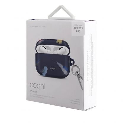 Uniq Coehl Reverie Case - хибриден силиконов калъф с карабинер за Apple Airpods Pro (син) 4