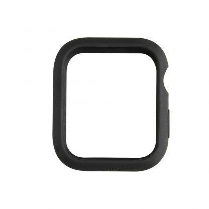 Uniq Lino Watch Case - висококачествен силиконов (TPU) кейс за Apple Watch 7 44мм (черен) 4