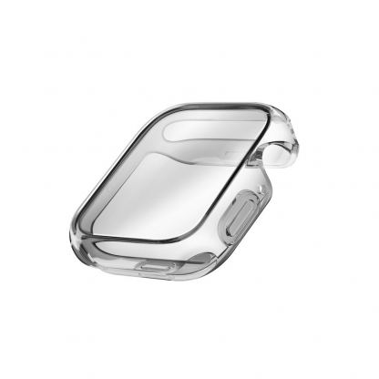 Uniq Garde Hybrid Apple Watch Case 41mm - качествен силиконов (TPU) кейс с вграден протектор за дисплея на Apple Watch 7 41мм (черен-прозрачен) 2