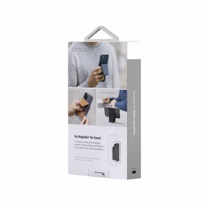 Uniq Lyft Magnetic Stand and Card Holder - кожен портфейл (джоб) с вградена поставка за прикрепяне към iPhone с MagSafe (черен) 4