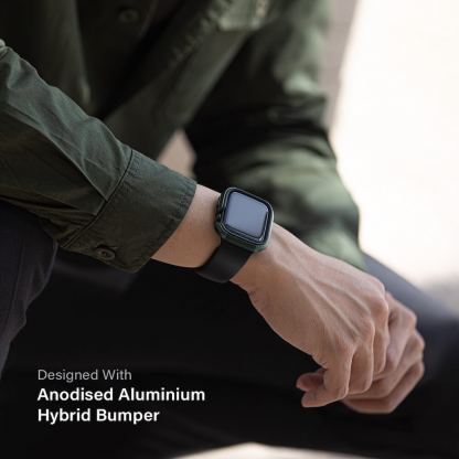 Uniq Valencia Reinforced Aluminium Protective Case - удароустойчив хибриден кейс за Apple Watch 45мм, 44мм (зелен) 5