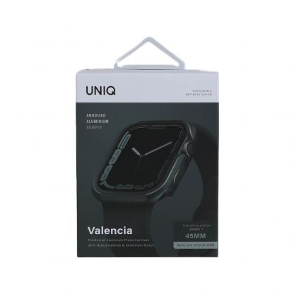 Uniq Valencia Reinforced Aluminium Protective Case - удароустойчив хибриден кейс за Apple Watch 45мм, 44мм (зелен) 6