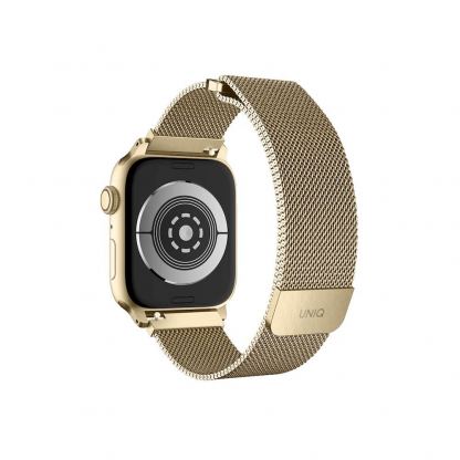 Uniq Dante Milanese Magnetic Stainless Steel Band - стоманена, неръждаема каишка за Apple Watch 42мм, 44мм, 45мм (златист) 2