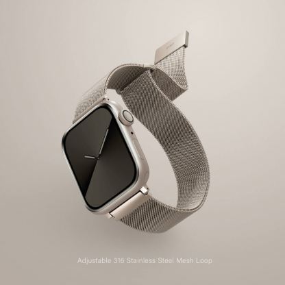 Uniq Dante Milanese Magnetic Stainless Steel Band - стоманена, неръждаема каишка за Apple Watch 42мм, 44мм, 45мм (златист) 3