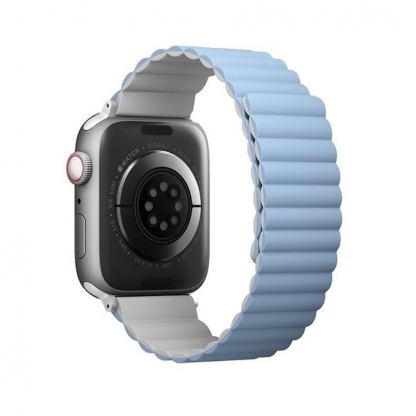 Uniq Revix Silicone Magnetic Strap - двулицевва магнитна силиконова каишка за Apple Watch 42мм, 44мм, 45мм (бял-син) 5