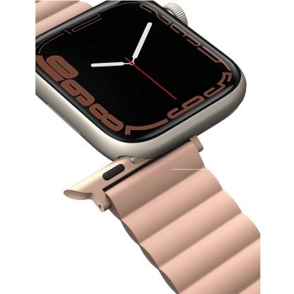 Uniq Revix Silicone Magnetic Strap - двулицевва магнитна силиконова каишка за Apple Watch 38мм, 40мм, 41мм (розов-бежов) 4