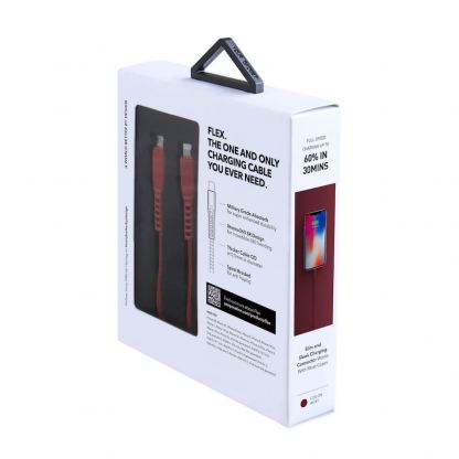 Uniq Flex USB-C to Lightning Cable PD 18W - USB-C към Lightning кабел за Apple устройства с Lightning порт (120 см) (червен) 5