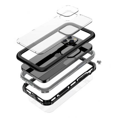 Waterproof Heavy Duty Case - ударо и водоустойчив кейс за iPhone 12 (черен-син) 3