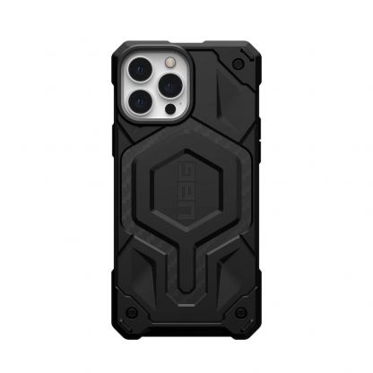 Urban Armor Gear Monarch Pro MagSafe Case - удароустойчив хибриден кейс с вграден магнитен конектор (MagSafe) за iPhone 13 Pro Max (черен-карбон) 2