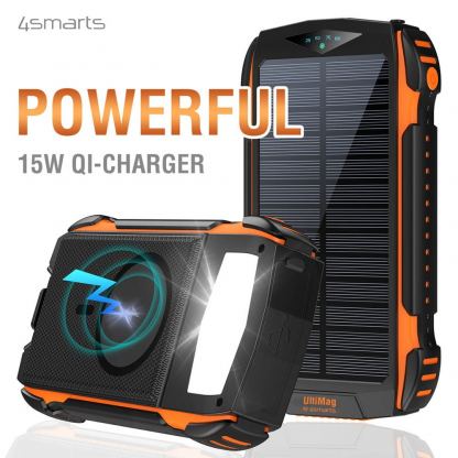 4smarts Solar Power Bank Rugged TitanPack Ultimag 20000mAh - соларна удароустойчива външна батерия с 5xUSB изхода, компас и фенер  3