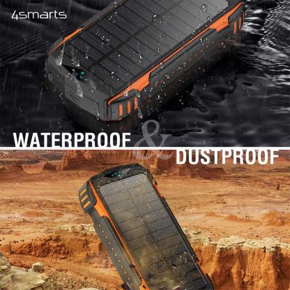 4smarts Solar Power Bank Rugged TitanPack Ultimag 20000mAh - соларна удароустойчива външна батерия с 5xUSB изхода, компас и фенер  5