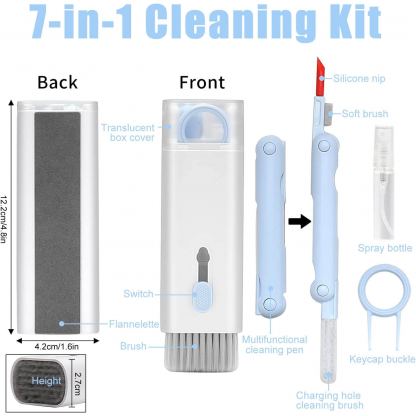 JC Electronics Cleaning Kit 7-in-1 - комплект за почистване на мобилни устройства, слушалки и други (син) 4