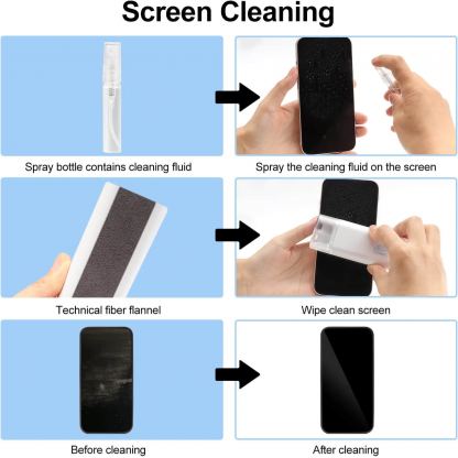 JC Electronics Cleaning Kit 7-in-1 - комплект за почистване на мобилни устройства, слушалки и други (син) 5
