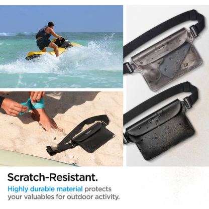 Spigen A620 Waterproof Wrist Bag Set IPX8 - комплект водонепромокаеми чанти с презрамка за мобилни устрйства (2 броя) (прозрачен-черен) 10