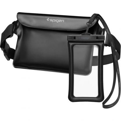 Spigen A621 Waterproof Wrist Bag with Phone Case IPX8 - водонепромокаема чанта с презрамка и водонепромокаем калъф за телефон (черен) 2